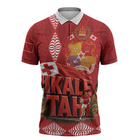 Tonga Rugby Custom Zipper Polo Shirt 2026 Go Ikale Tahi Ngatu Pattern