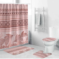 Pastel Pink Samoa Siapo Teuila Flowers Bathroom Set - Polynesian Pride