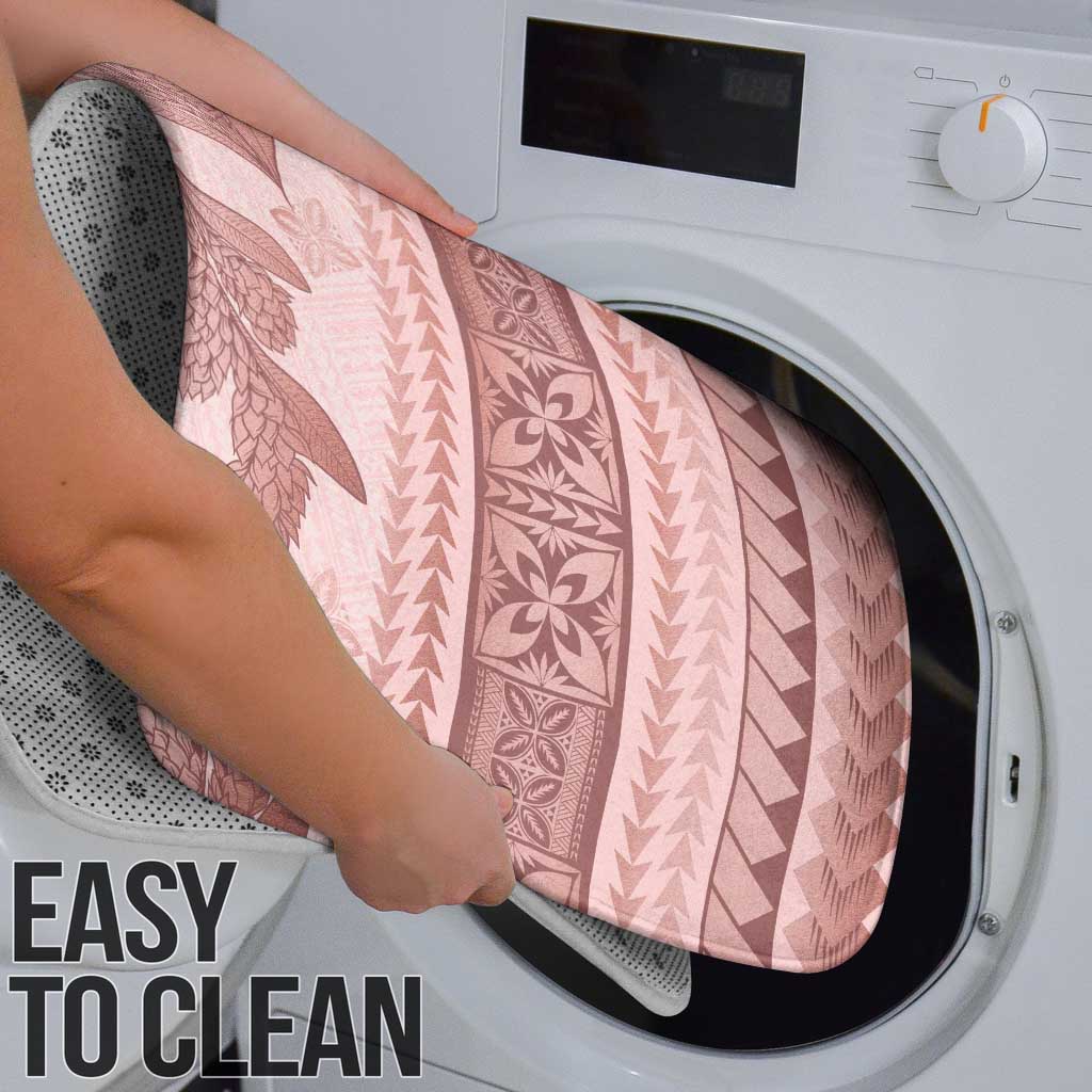 Pastel Pink Samoa Siapo Teuila Flowers Bathroom Set - Polynesian Pride