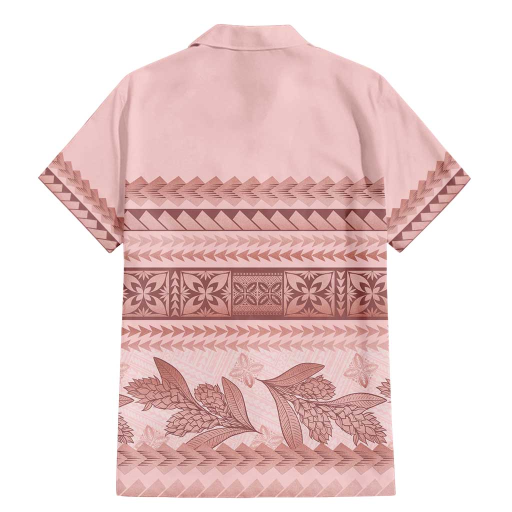 Pastel Pink Samoa Siapo Teuila Flowers Family Matching Mermaid Dress and Hawaiian Shirt - Polynesian Pride