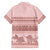 Pastel Pink Samoa Siapo Teuila Flowers Family Matching Off Shoulder Maxi Dress and Hawaiian Shirt - Polynesian Pride