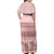 Pastel Pink Samoa Siapo Teuila Flowers Family Matching Off Shoulder Maxi Dress and Hawaiian Shirt - Polynesian Pride