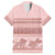 Pastel Pink Samoa Siapo Teuila Flowers Family Matching Short Sleeve Bodycon Dress and Hawaiian Shirt - Polynesian Pride