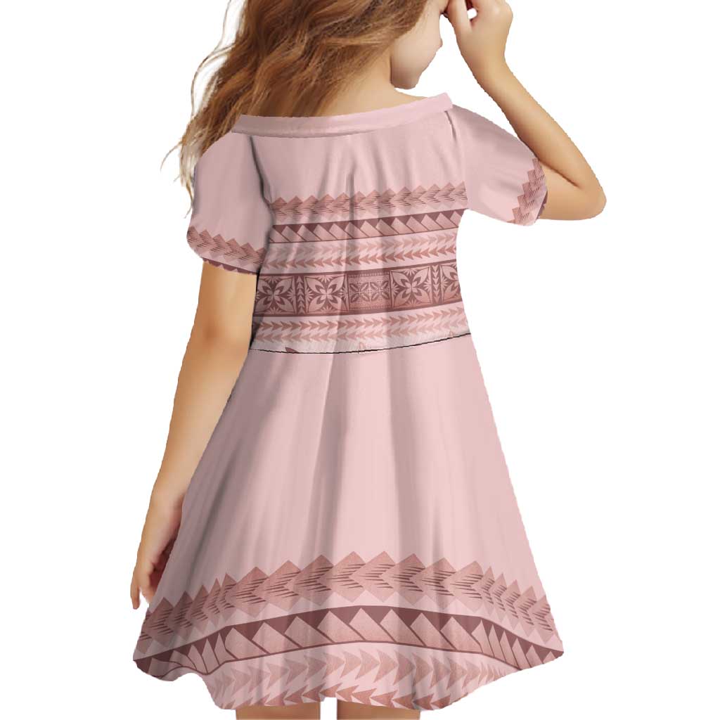 Pastel Pink Samoa Siapo Teuila Flowers Family Matching Summer Maxi Dress and Hawaiian Shirt - Polynesian Pride