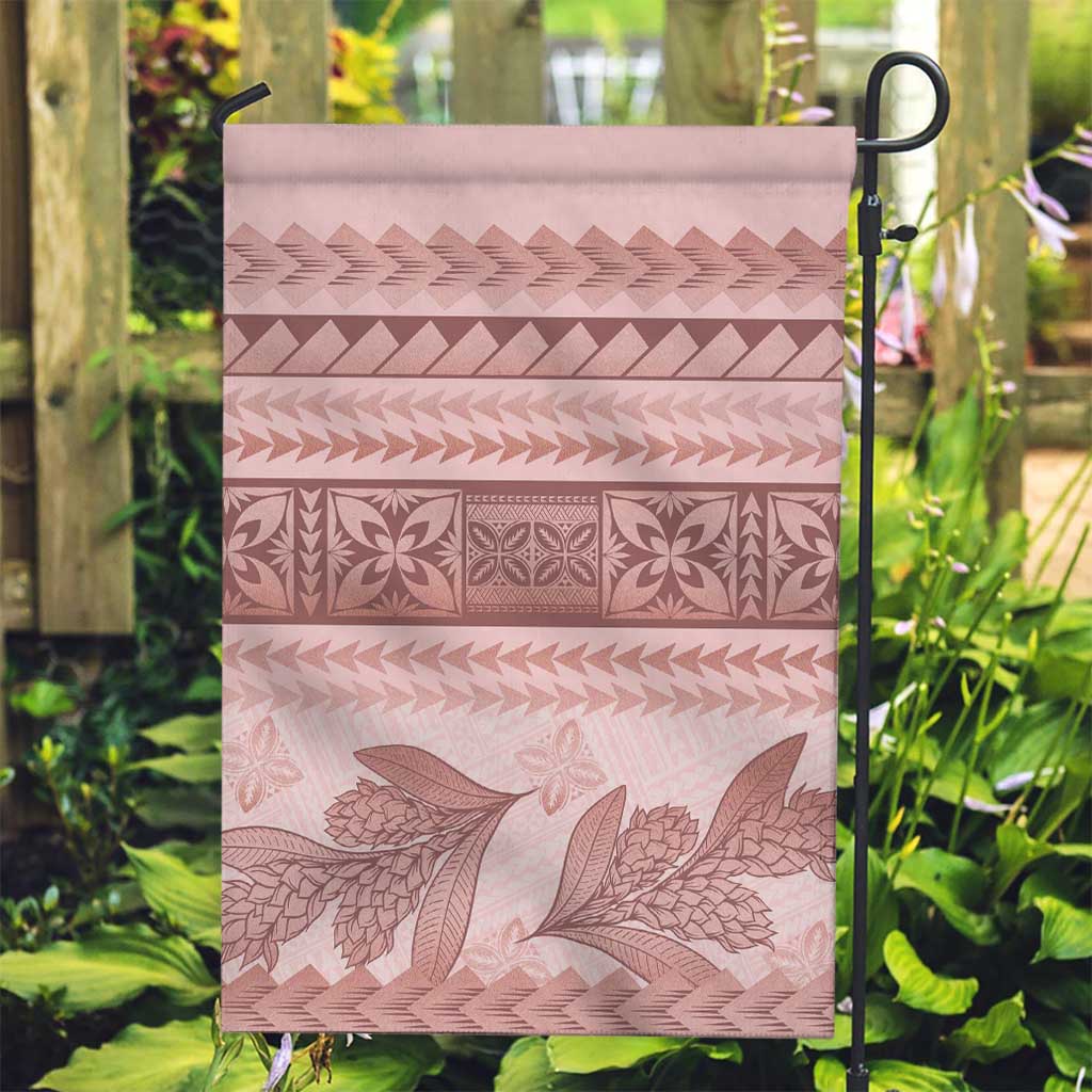 Pastel Pink Samoa Siapo Teuila Flowers Garden Flag - Polynesian Pride