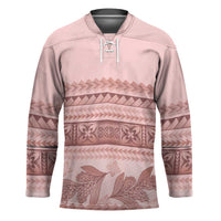 Pastel Pink Samoa Siapo Teuila Flowers Hockey Jersey - Polynesian Pride