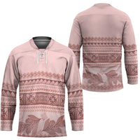 Pastel Pink Samoa Siapo Teuila Flowers Hockey Jersey - Polynesian Pride