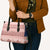 Pastel Pink Samoa Siapo Teuila Flowers Leather Bag - Polynesian Pride