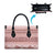 Pastel Pink Samoa Siapo Teuila Flowers Leather Bag - Polynesian Pride