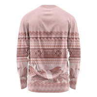 Pastel Pink Samoa Siapo Teuila Flowers Long Sleeve Shirt - Polynesian Pride