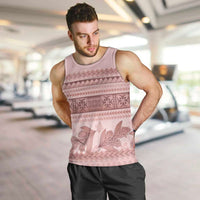 Pastel Pink Samoa Siapo Teuila Flowers Men Tank Top - Polynesian Pride