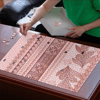 Pastel Pink Samoa Siapo Teuila Flowers Puzzle - Polynesian Pride