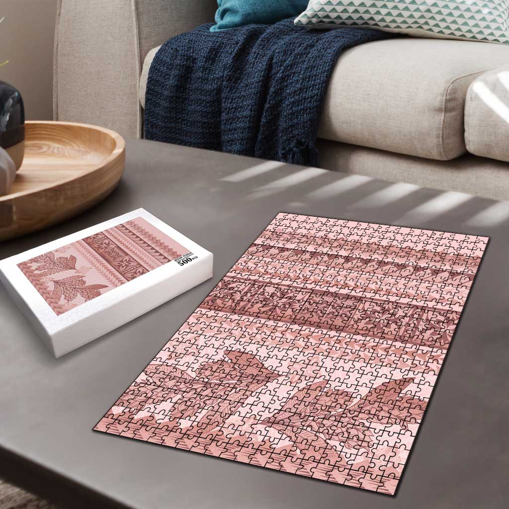 Pastel Pink Samoa Siapo Teuila Flowers Puzzle - Polynesian Pride
