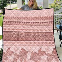 Pastel Pink Samoa Siapo Teuila Flowers Quilt - Polynesian Pride