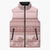 Pastel Pink Samoa Siapo Teuila Flowers Sleeveless Puffer Jacket - Polynesian Pride