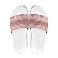 Pastel Pink Samoa Siapo Teuila Flowers Slide Sandals - Polynesian Pride