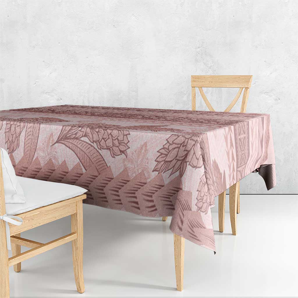 Pastel Pink Samoa Siapo Teuila Flowers Tablecloth - Polynesian Pride