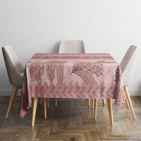Pastel Pink Samoa Siapo Teuila Flowers Tablecloth - Polynesian Pride