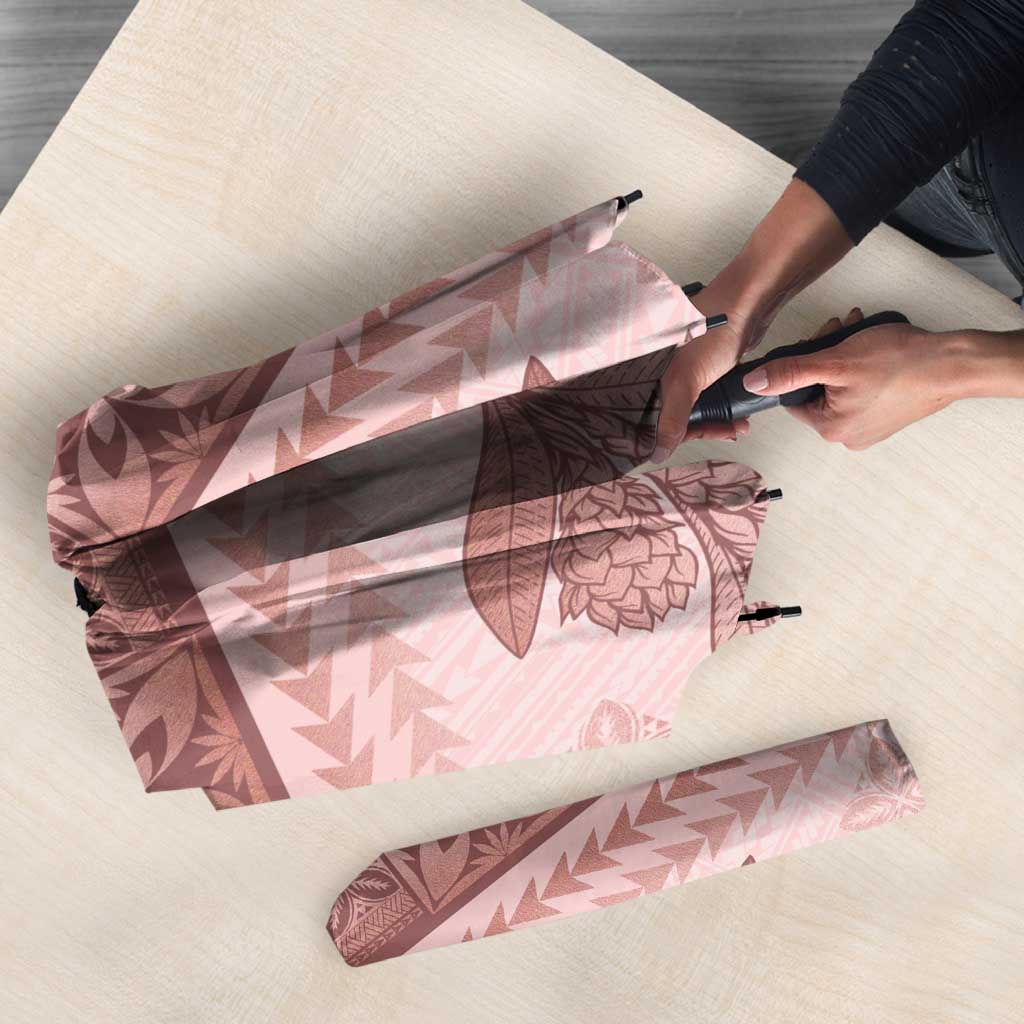 Pastel Pink Samoa Siapo Teuila Flowers Umbrella - Polynesian Pride