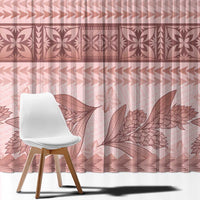 Pastel Pink Samoa Siapo Teuila Flowers Window Curtain - Polynesian Pride