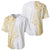 Polynesia White Sunday Baseball Jersey Plumeria Polynesian Tribal Gold Color - Polynesian Pride
