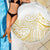 Polynesia White Sunday Beach Blanket Plumeria Polynesian Tribal Gold Color - Polynesian Pride