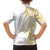Polynesia White Sunday Family Matching Long Sleeve Bodycon Dress and Hawaiian Shirt Plumeria Polynesian Tribal Gold Color - Polynesian Pride