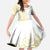 Polynesia White Sunday Family Matching Long Sleeve Bodycon Dress and Hawaiian Shirt Plumeria Polynesian Tribal Gold Color - Polynesian Pride