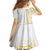 Polynesia White Sunday Family Matching Long Sleeve Bodycon Dress and Hawaiian Shirt Plumeria Polynesian Tribal Gold Color - Polynesian Pride