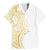 Polynesia White Sunday Family Matching Mermaid Dress and Hawaiian Shirt Plumeria Polynesian Tribal Gold Color - Polynesian Pride