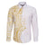 Polynesia White Sunday Family Matching Mermaid Dress and Hawaiian Shirt Plumeria Polynesian Tribal Gold Color - Polynesian Pride