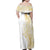 Polynesia White Sunday Family Matching Off Shoulder Maxi Dress and Hawaiian Shirt Plumeria Polynesian Tribal Gold Color - Polynesian Pride