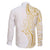 Polynesia White Sunday Family Matching Short Sleeve Bodycon Dress and Hawaiian Shirt Plumeria Polynesian Tribal Gold Color - Polynesian Pride