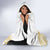 Polynesia White Sunday Hooded Blanket Plumeria Polynesian Tribal Gold Color - Polynesian Pride