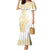 Polynesia White Sunday Mermaid Dress Plumeria Polynesian Tribal Gold Color - Polynesian Pride