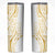 Polynesia White Sunday Skinny Tumbler Plumeria Polynesian Tribal Gold Color - Polynesian Pride