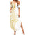 Polynesia White Sunday Summer Maxi Dress Plumeria Polynesian Tribal Gold Color - Polynesian Pride