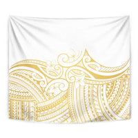 Polynesia White Sunday Tapestry Plumeria Polynesian Tribal Gold Color - Polynesian Pride