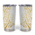 Polynesia White Sunday Tumbler Cup Plumeria Polynesian Tribal Gold Color - Polynesian Pride