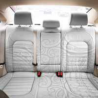 Polynesia White Sunday Back Car Seat Cover Plumeria Polynesian Tribal Grey Color - Polynesian Pride