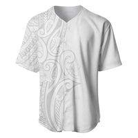 Polynesia White Sunday Baseball Jersey Plumeria Polynesian Tribal Grey Color - Polynesian Pride