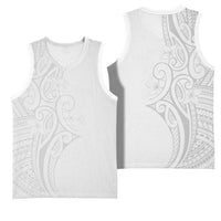 Polynesia White Sunday Basketball Jersey Plumeria Polynesian Tribal Grey Color - Polynesian Pride
