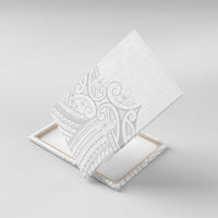 Polynesia White Sunday Canvas Wall Art Plumeria Polynesian Tribal Grey Color - Polynesian Pride