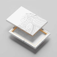 Polynesia White Sunday Canvas Wall Art Plumeria Polynesian Tribal Grey Color - Polynesian Pride