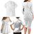 Polynesia White Sunday Family Matching Long Sleeve Bodycon Dress and Hawaiian Shirt Plumeria Polynesian Tribal Grey Color - Polynesian Pride