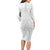 Polynesia White Sunday Family Matching Long Sleeve Bodycon Dress and Hawaiian Shirt Plumeria Polynesian Tribal Grey Color - Polynesian Pride