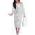 Polynesia White Sunday Family Matching Off The Shoulder Long Sleeve Dress and Hawaiian Shirt Plumeria Polynesian Tribal Grey Color - Polynesian Pride
