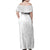 Polynesia White Sunday Family Matching Off Shoulder Maxi Dress and Hawaiian Shirt Plumeria Polynesian Tribal Grey Color - Polynesian Pride