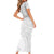Polynesia White Sunday Family Matching Short Sleeve Bodycon Dress and Hawaiian Shirt Plumeria Polynesian Tribal Grey Color - Polynesian Pride