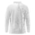 Polynesia White Sunday Long Sleeve Polo Shirt Plumeria Polynesian Tribal Grey Color - Polynesian Pride